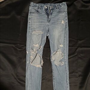 American Eagle Outfitters Light Blue Distressed Skinny Jeans